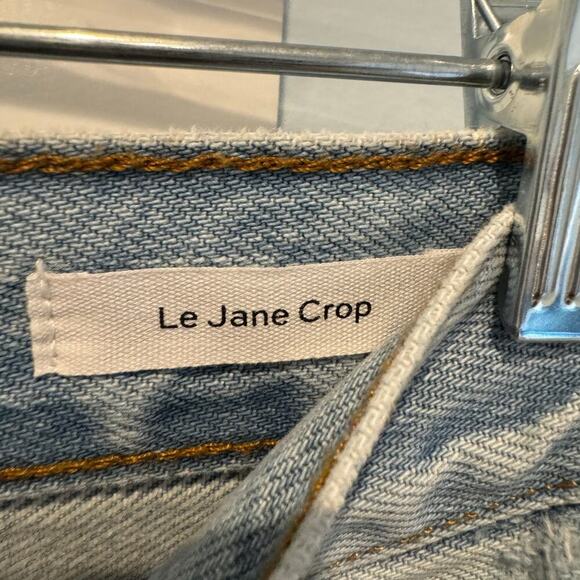 FRAME Le Jane Raw Hem High Waist Crop Wide Leg Jeans Temecula Rips Size 25 NWT - Picture 10 of 11